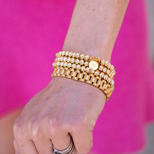 gold beaded bracelets, gold bracelet,  beaded bracelets, stackable gold bracelet, stretchy gold bracelet, gold layering bracelets, small gift, beaded bracelet