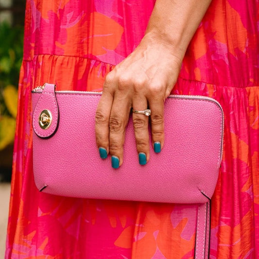 everyday wallet, everyday purse, wristlet, crossbody, everyday piece, white wristlet, white crossbody, pink wristlet, pink crossbody, gold crossbody, gold wristlet, black wristlet, black crossbody, brown wristlet, brown crossbody, grab and go bag, must have accessory, new driver bag, gift for teens, gift for tweens