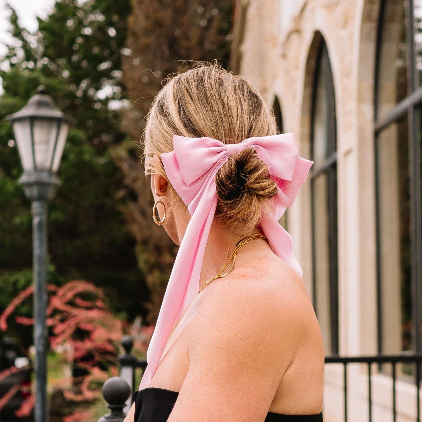 hair bow, satin hair bow, silky hair bow, pink hair bow