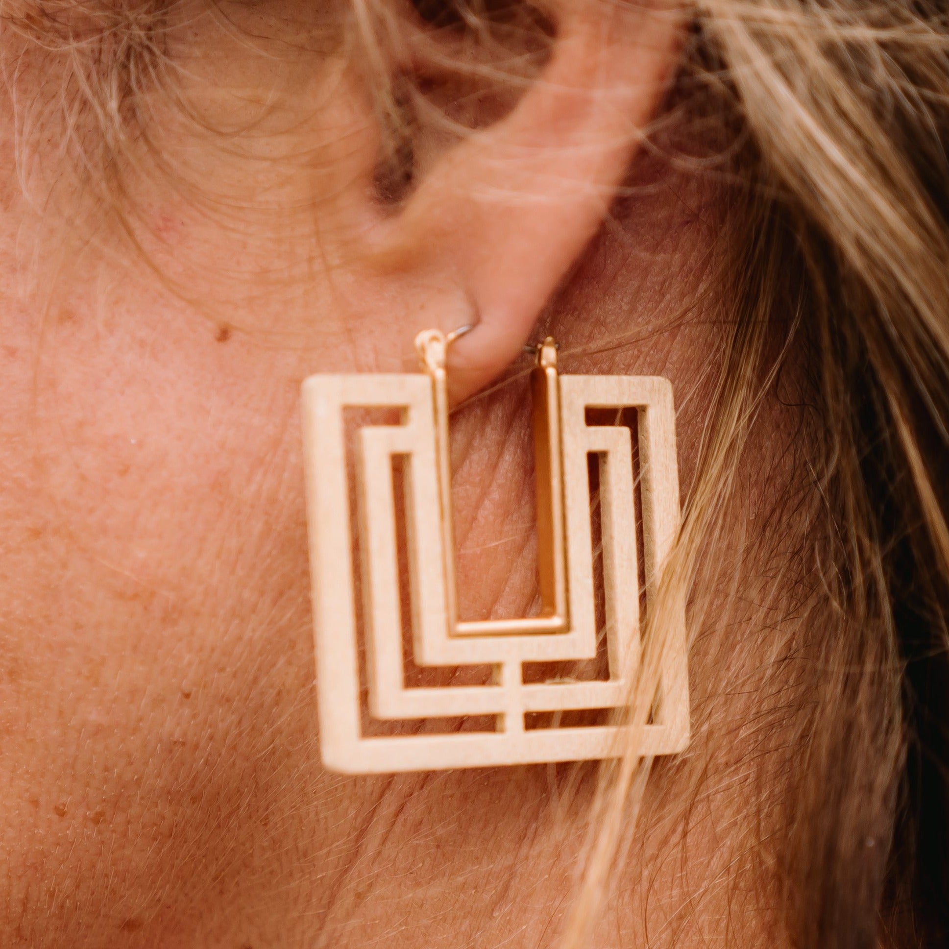square earrings, wood earrings, wooden earrings, square wooden earrings, square wood earrings, lightweight earrings, natural earrings, fall earrings, light wood earrings