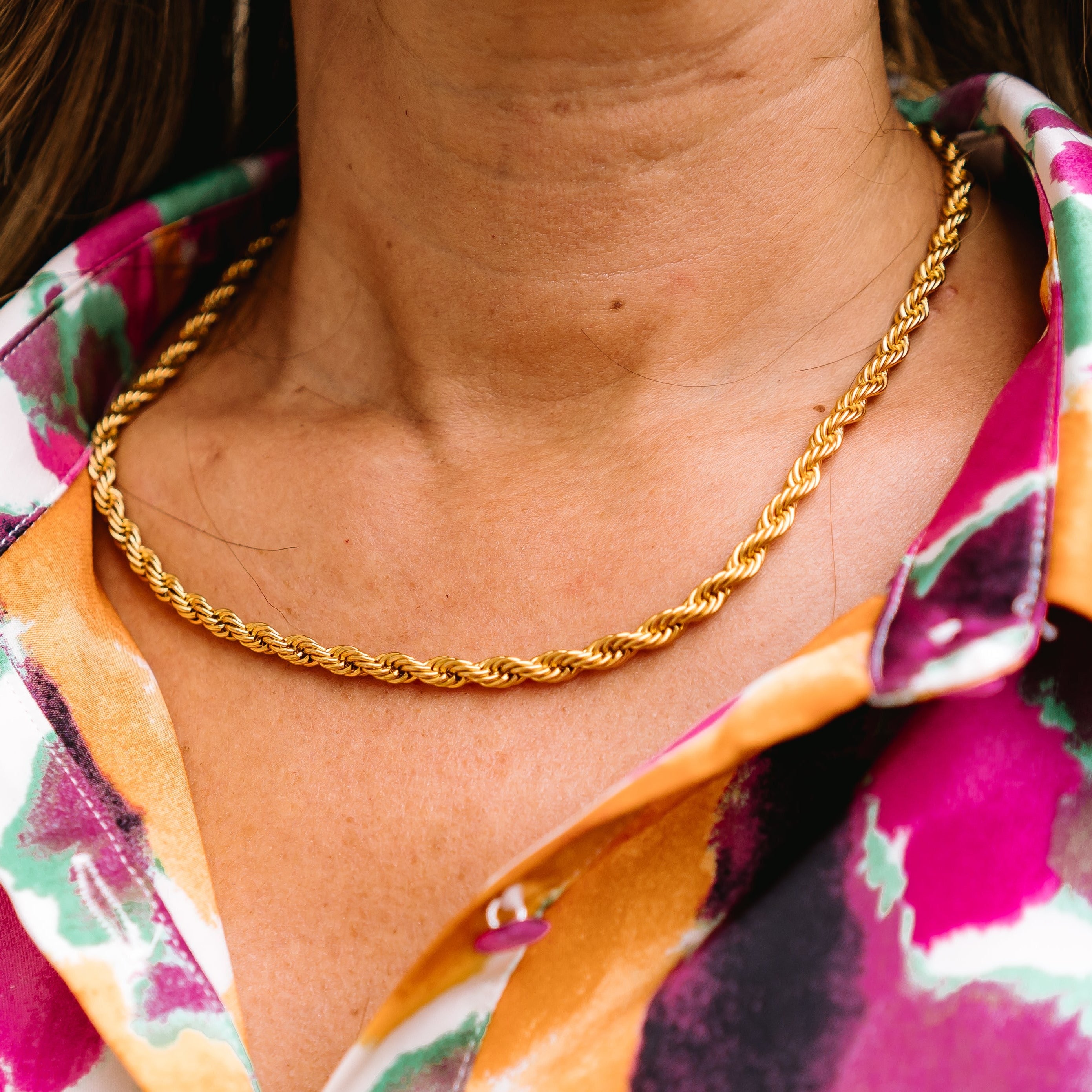 18k gold necklace, waterproof jewelry, stainless steel chain, hypoallergenic necklace, nickel free necklace, handmade gold chain, everyday gold jewelry, durable gold necklace, gold layering necklace, tarnish resistant necklace, 18 inch gold chain, adjustable gold necklace, minimalist gold chain, boutique jewelry, classic gold necklace, women’s gold accessories, trendy chain necklace, lobster clasp necklace, gold jewelry for sensitive skin, timeless gold chain