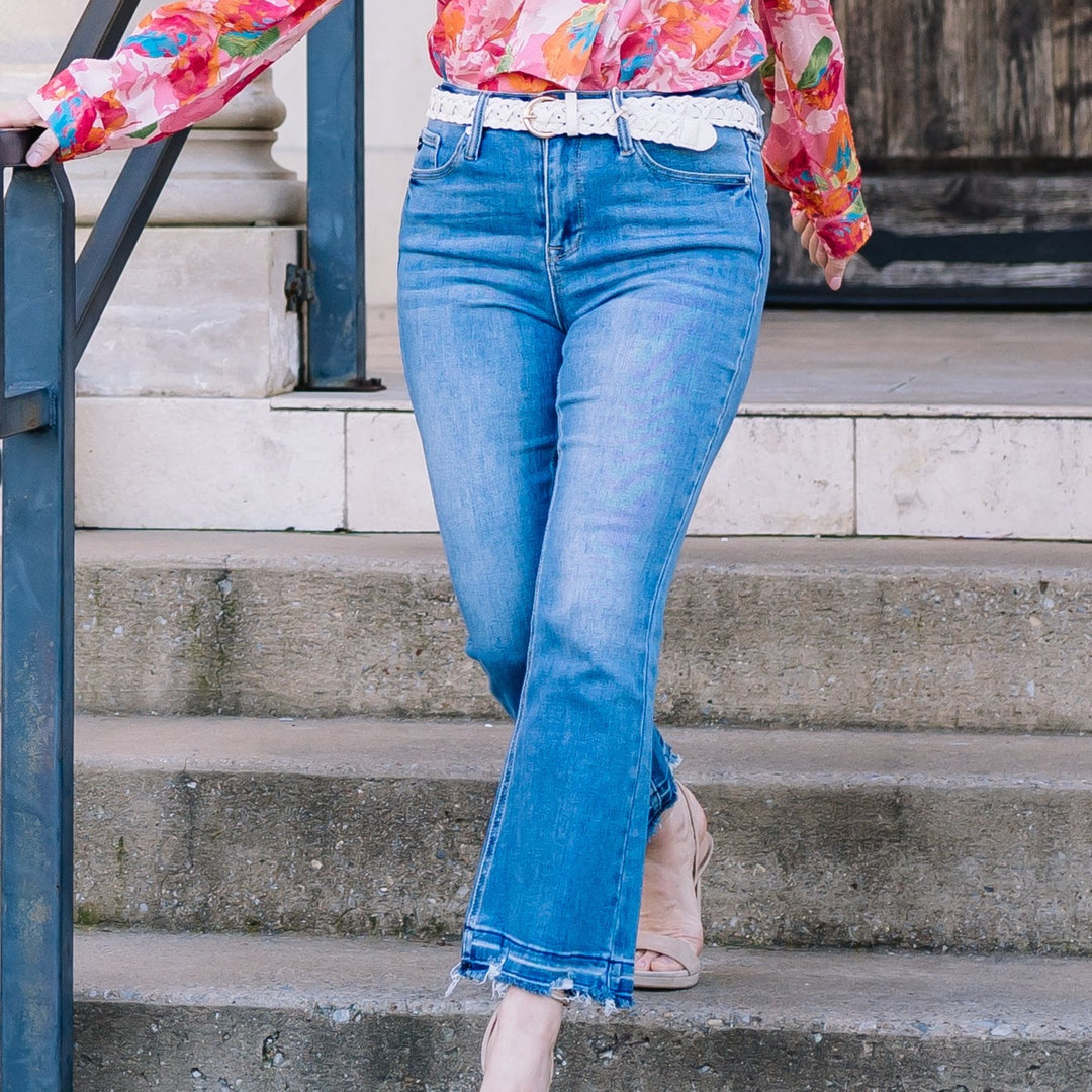 Lynn Cropped Bootcut Medium Wash Jeans – Karadise Boutique