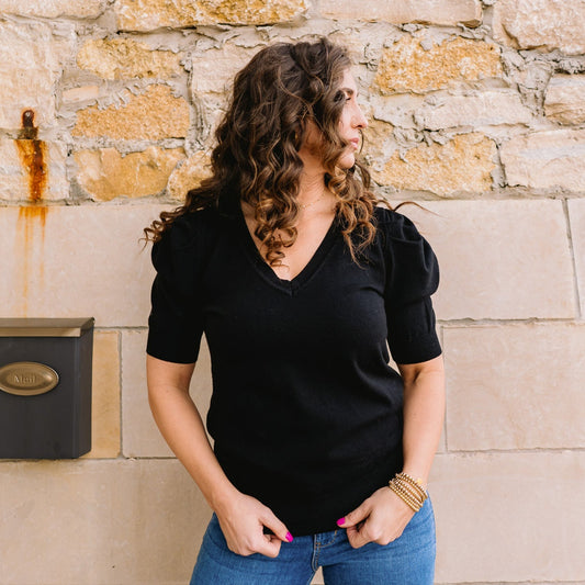 v neck sweater, short sleeve sweater, vneck sweater, v-neck sweater, short sleeve spring sweater, spring sweaters, layering sweater, puff sleeve sweater, puff sleeve sweater top, sweater top, solid color sweater, burgundy sweater, black sweater, lavender sweater, pink sweater, white sweater, church top, business casual, business professional, business chic, easter sweater, easter outfit, spring outfit, spring tops, spring staples, staple sweater, red sweater