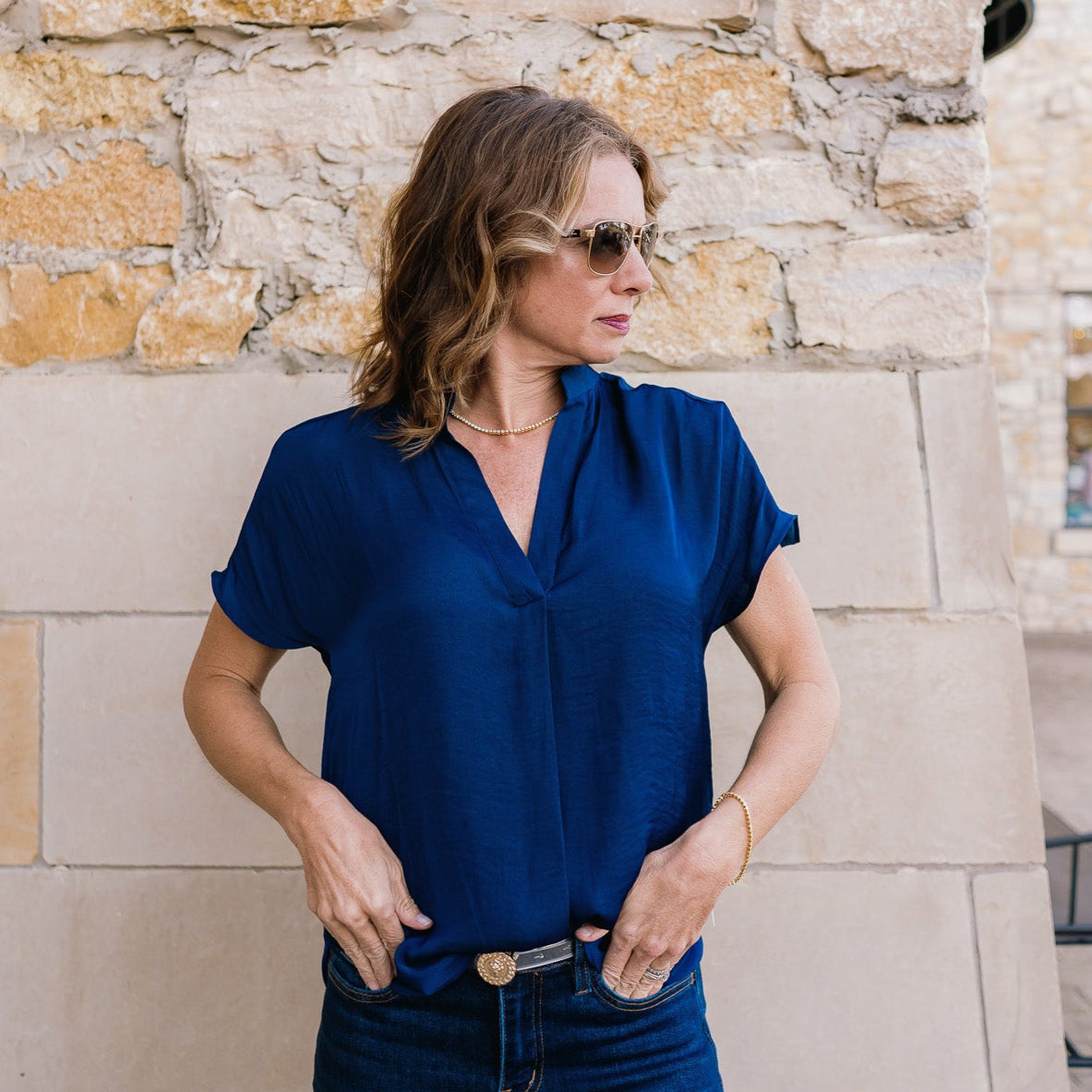 drop shoulder blouse, blue blouse, blouse, business casual, business chic, business professional, work top, work blouse, interview top, interview blouse, going out top, job interview top, spring blouse, fall blouse