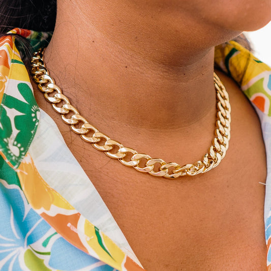 gold chain necklace, chain necklace, simple chain necklace, simple necklace, gold chain, brenda grands, brenda grands necklace, brenda grands chain necklace, hypoallergenic, nickel free, tarnish resistant, tarnish free, thick chain necklace, thick necklace, gift idea, gift for mom, gift for teen, gift for tween, gift for girl, gift for wife