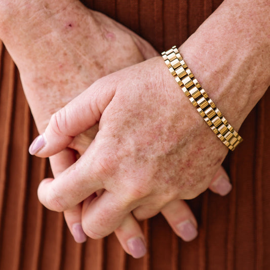 gold bracelet, gold watch band, watch band, gold layering bracelet, bracelet, brenda grands, brenda grands watch bracelet, gold watch band, watch band, fine jewelry, quality jewelry, gold jewelry, gold accessories