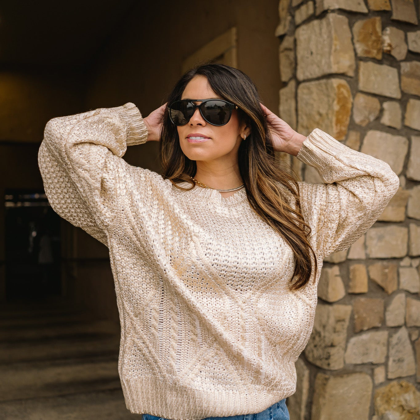 gold sweater, metallic sweater, shimmer knit top, gold foil sweater, statement sweater, holiday sweater, fall party outfit, glam knit sweater, cozy glam style, dressy sweater, boutique fall fashion, sparkly sweater top, relaxed fit sweater, cable knit sweater, crew neck gold sweater, long sleeve shimmer top, fall date night outfit, women’s metallic pullover, festive gold top, winter holiday look, chic fall sweater, elevated casual style, cozy yet chic sweater, shiny knit top, luxe gold sweater, boutique hol