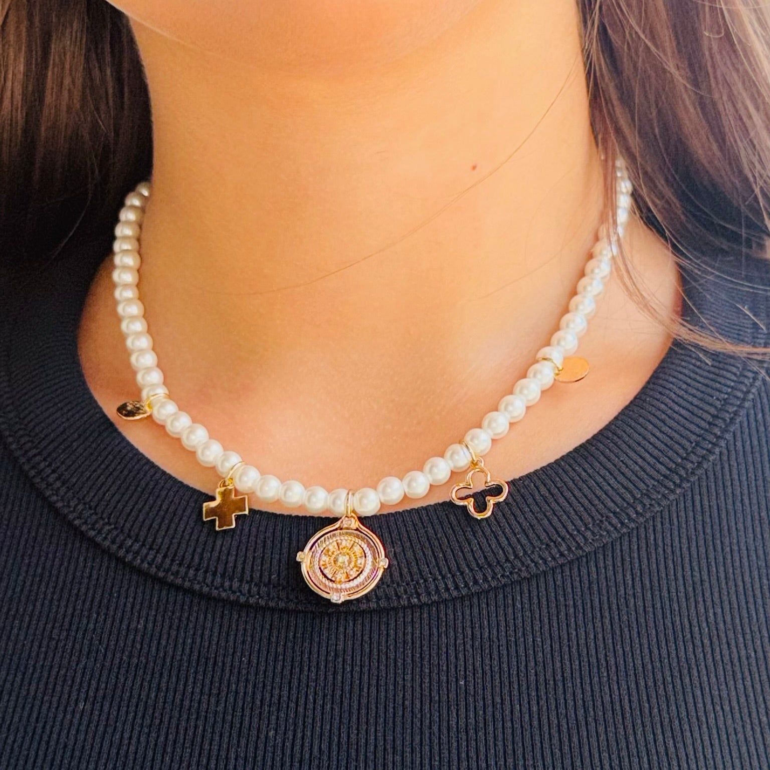 Lost & Found Pearl Charm Necklace