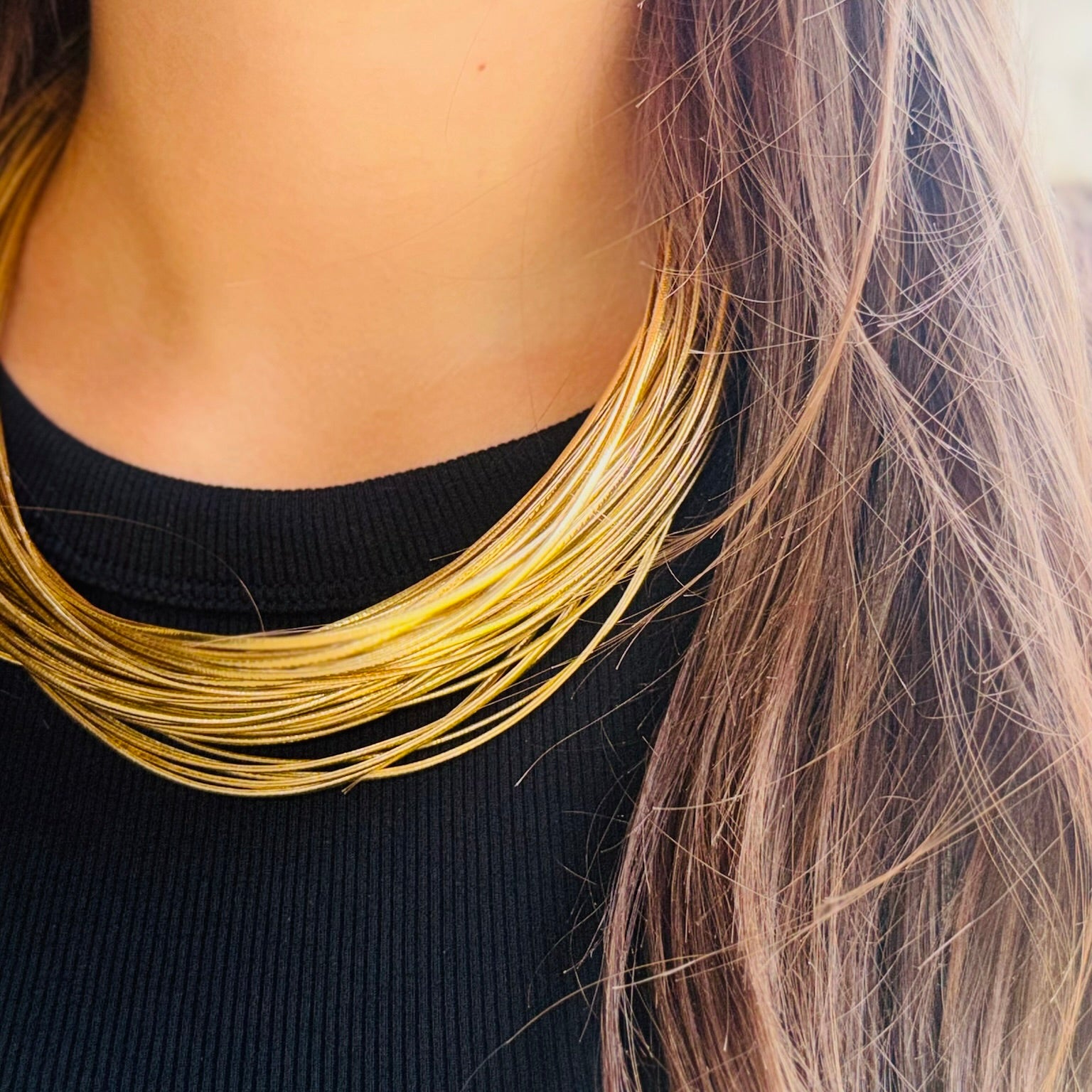 Gilded Edge Gold Shimmer Leatherette Strand