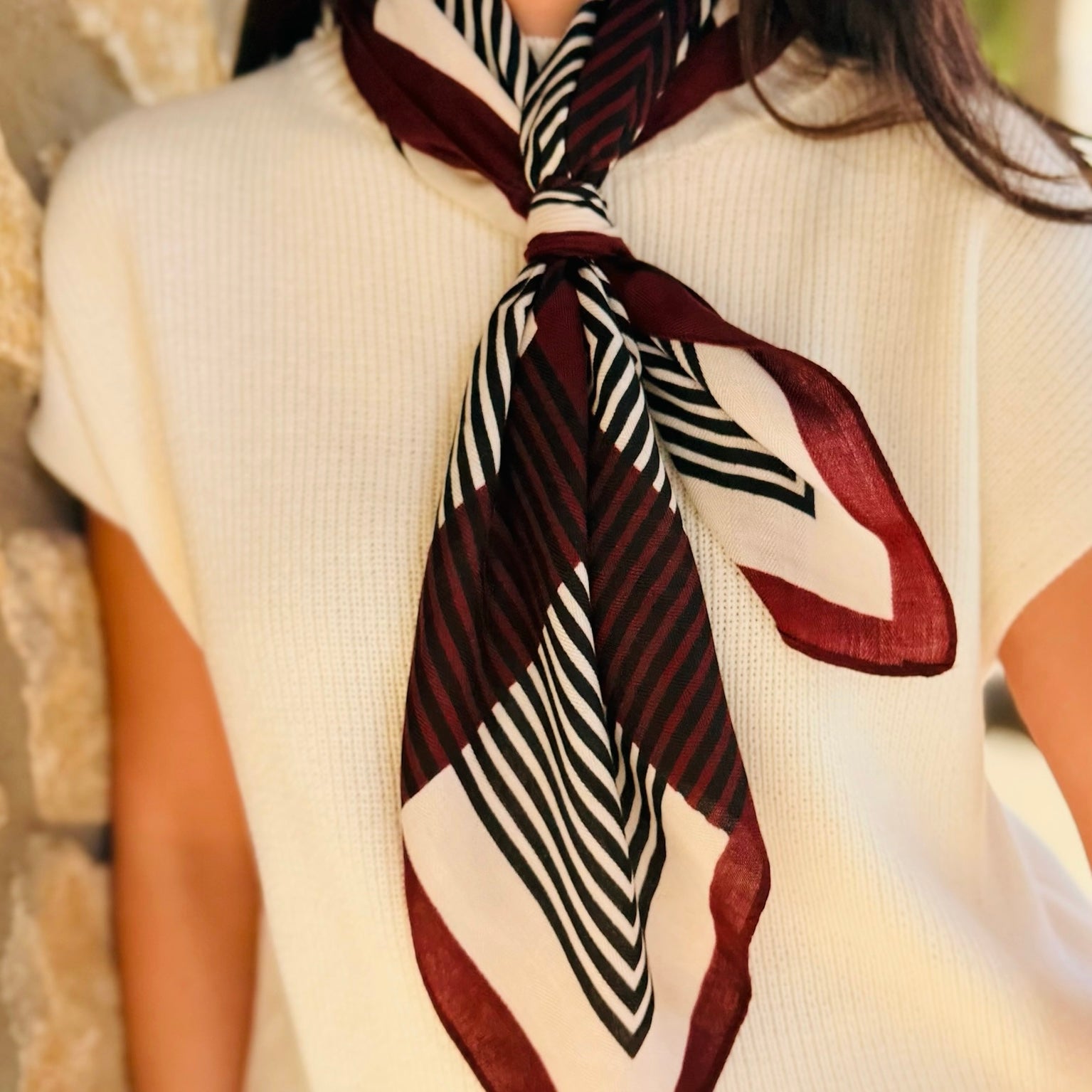 The Halsey Striped Square Scarf
