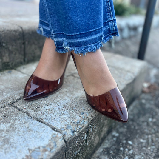 Clear Stiletto Heels, Tan Clear Stiletto Heels, Clear Stiletto Heels McKinney Texas, Clear Stiletto Heels Karadise Boutique, Clear Stiletto Heels Karadise, Formal Event Heels, Everyday Heels, Work Heels, Chic Heels