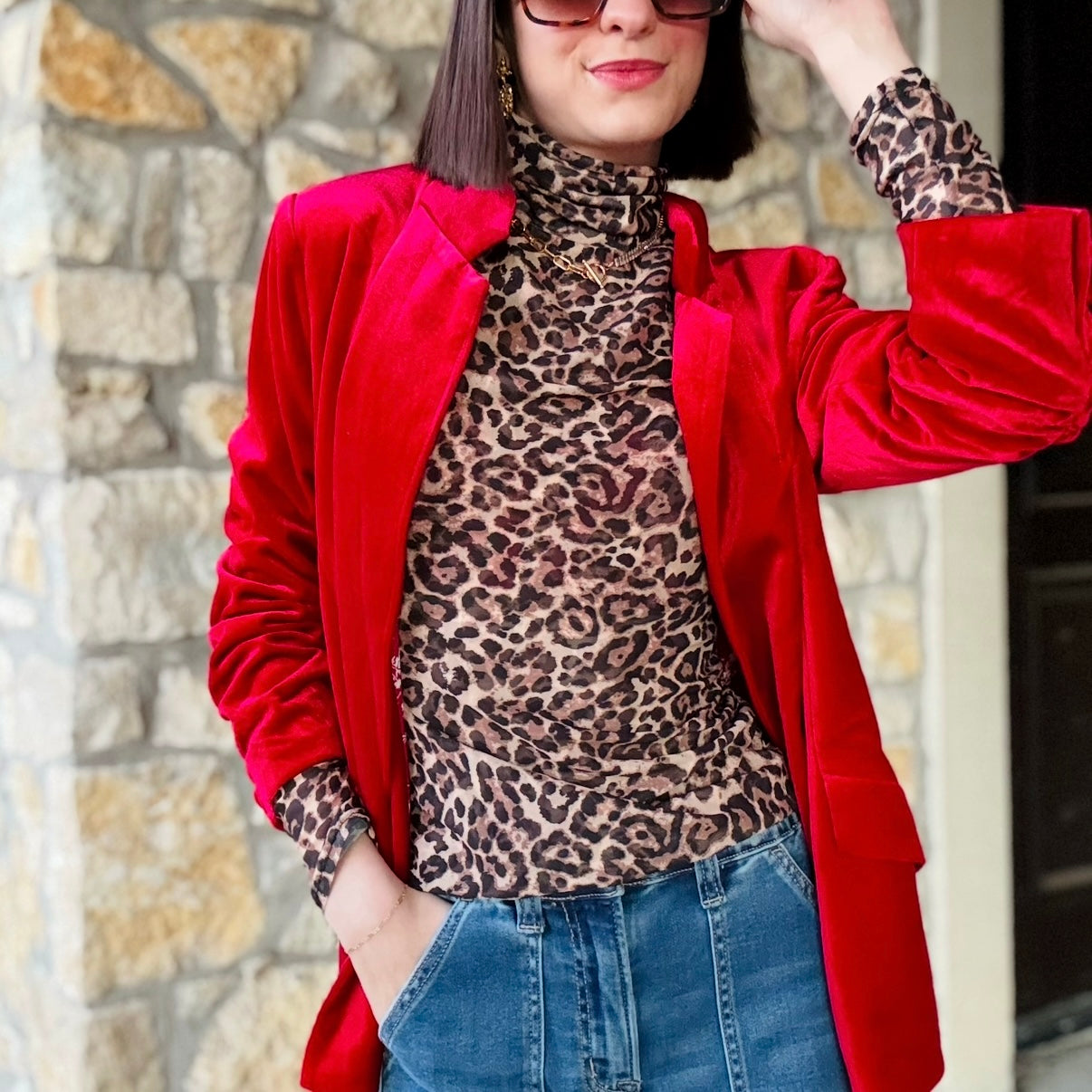 Lydia Leopard Mesh Layering Top