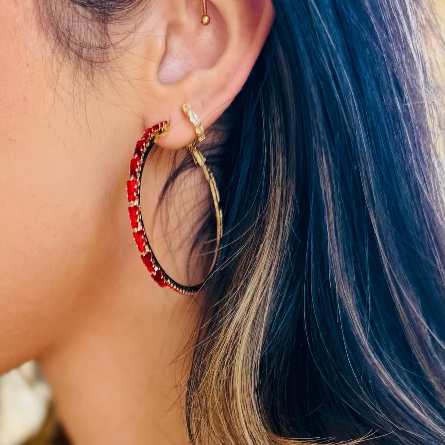 The Sapphire Soirée Hoop Earrings