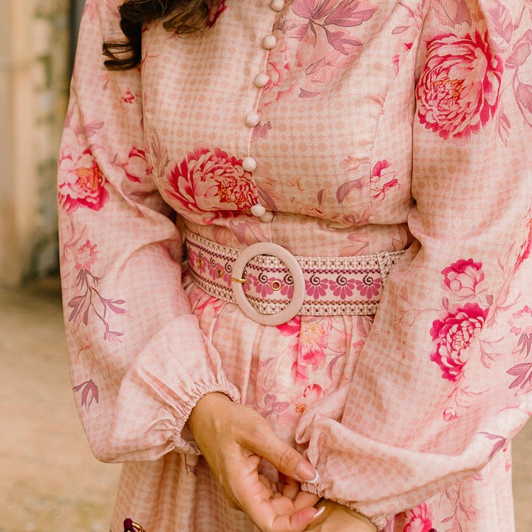 vintage inspired floral mini dress, mock neckline dress, button down floral dress, long sleeve mini dress, belted floral dress, a-line floral dress, lightweight fall dress, chic countryside dress, romantic floral print dress, collared neck mini dress, cozy fall floral outfit, timeless floral dress for women