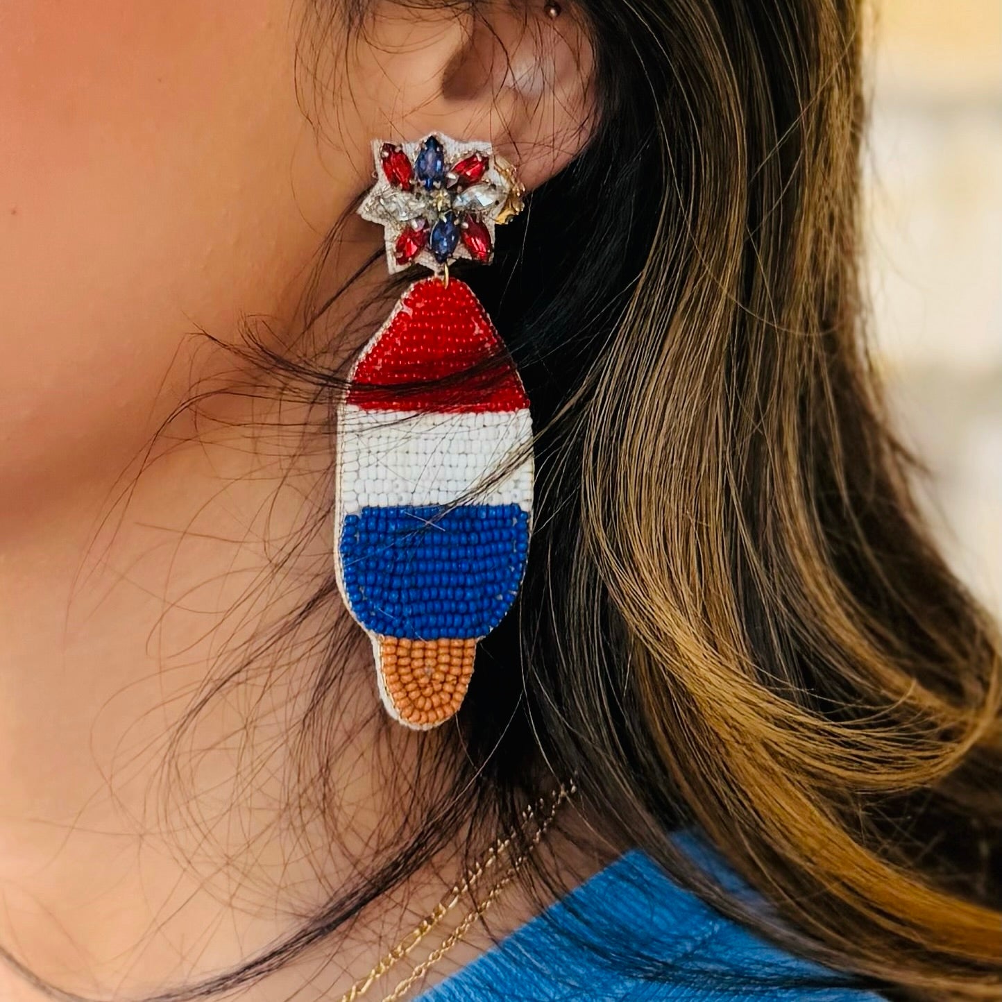 Patriotic Beaded Dangle Earring Kollection