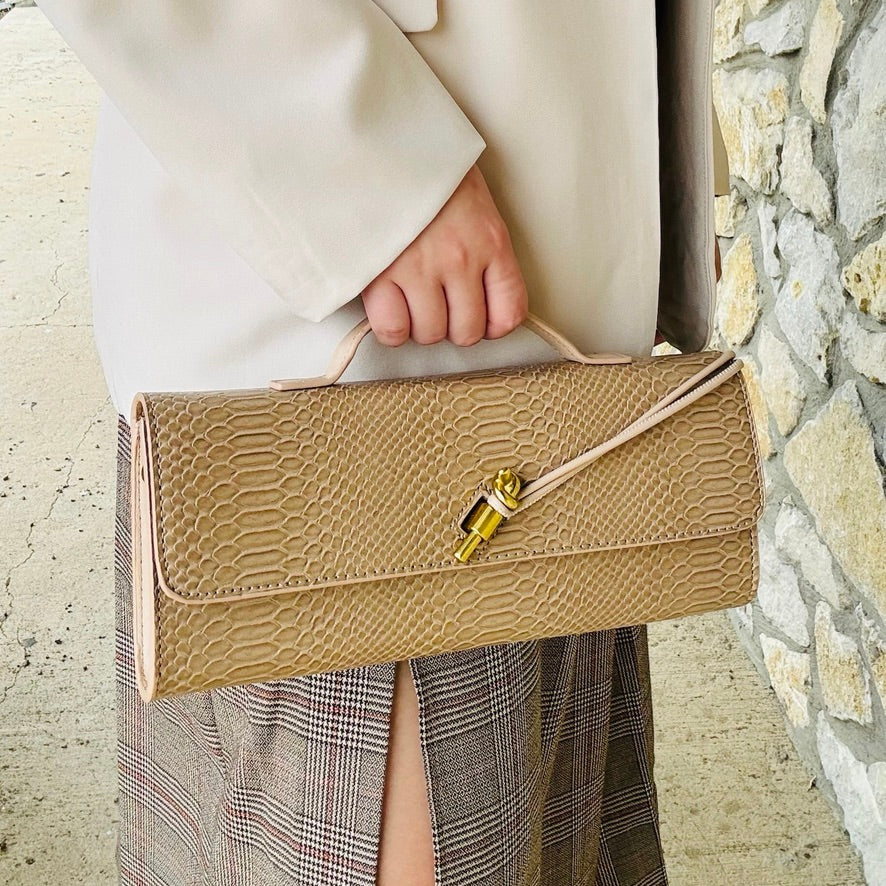The Sienna Snakeskin Clutch