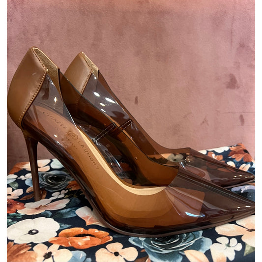Clear Stiletto Heels, Tan Clear Stiletto Heels, Clear Stiletto Heels McKinney Texas, Clear Stiletto Heels Karadise Boutique, Clear Stiletto Heels Karadise, Formal Event Heels, Everyday Heels, Work Heels, Chic Heels