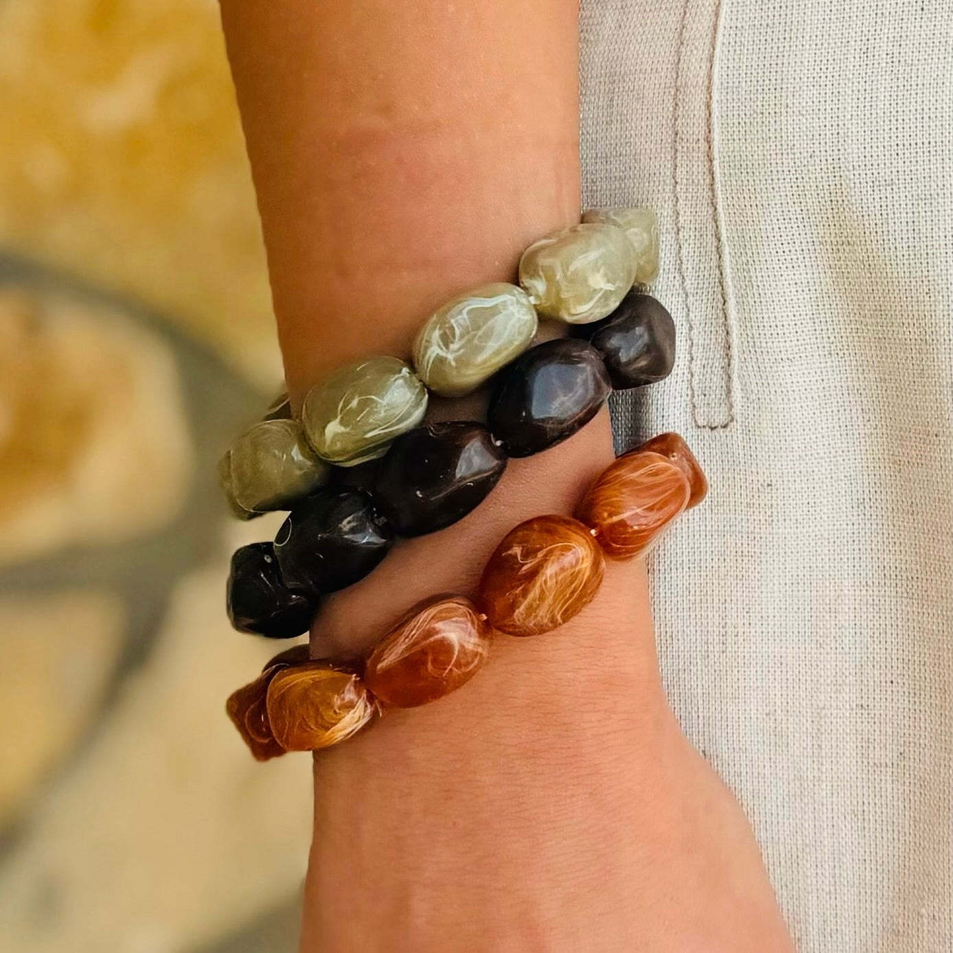 The Harvest Stone Stretch Stack Bracelet