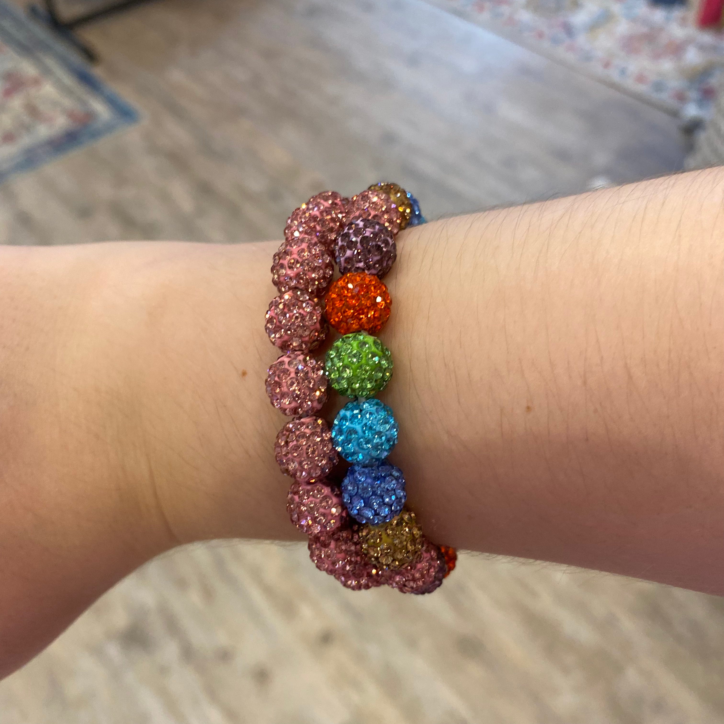 rhinestone bracelets, sparkly bracelets, beaded bracelets, sparkly beaded bracelets, sparkle bracelets, fun bracelets, teacher accessories, fun accessories, bling bling bracelets, festive bracelets, holiday bracelets, candy bracelets,