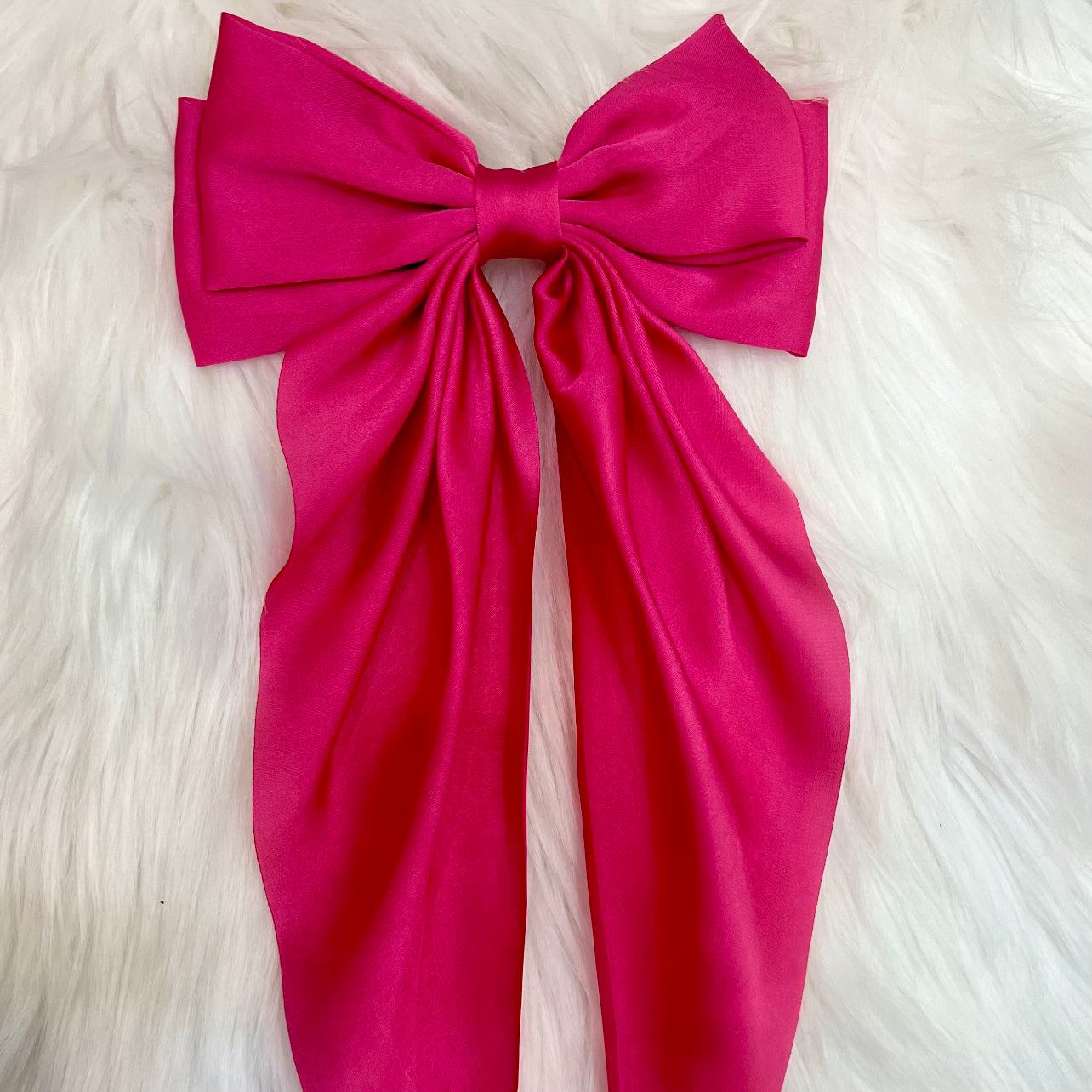 hair bow, satin hair bow, silky hair bow, pink hair bow