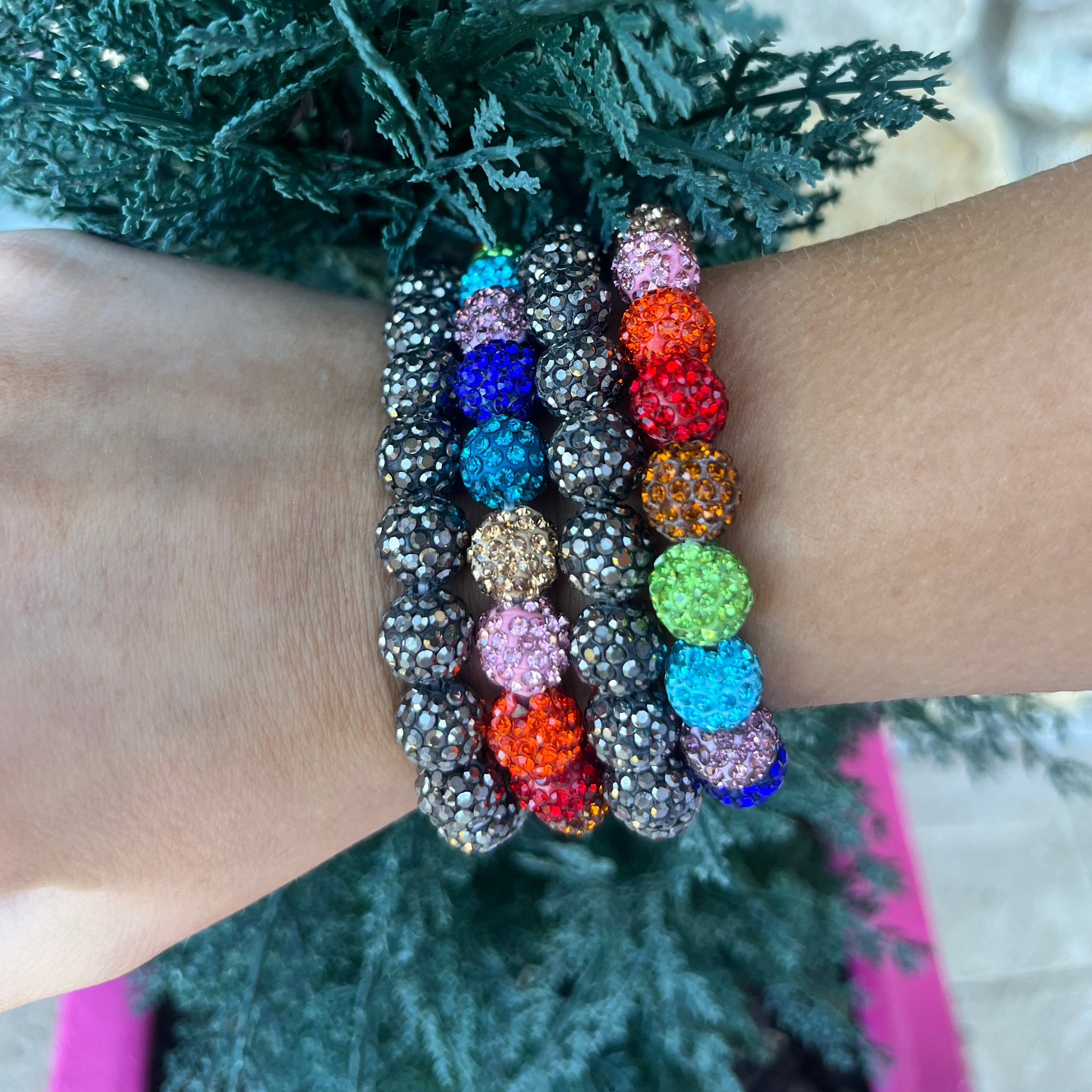 rhinestone bracelets, sparkly bracelets, beaded bracelets, sparkly beaded bracelets, sparkle bracelets, fun bracelets, teacher accessories, fun accessories, bling bling bracelets, festive bracelets, holiday bracelets, candy bracelets,