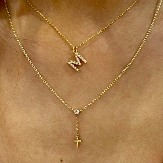 gold necklace, gold initial necklace, initial necklace, gold layering necklace, layering necklace, pearl layering necklace, gold jewelry, gold pearl necklace, letter necklace, gold letter necklace 
