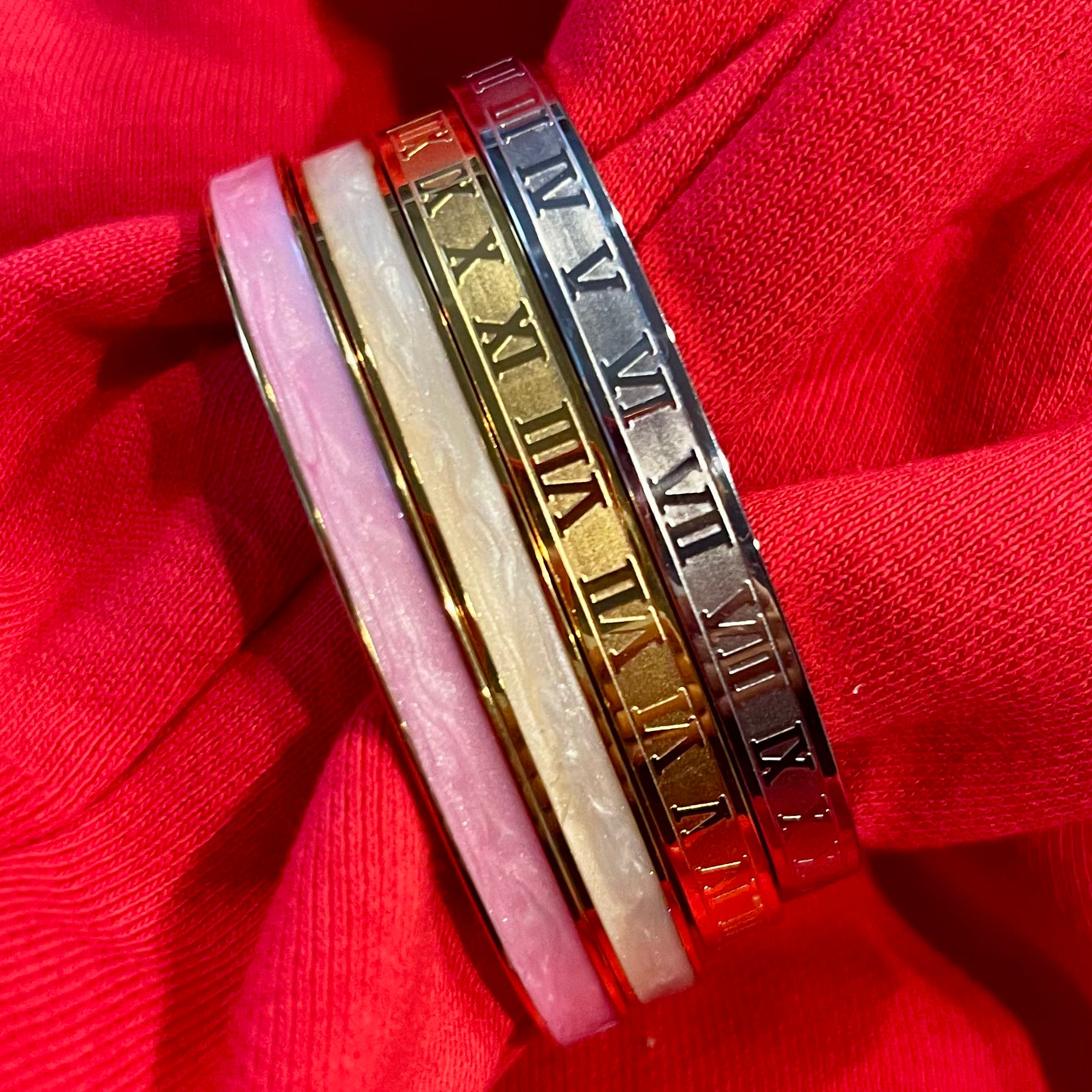 Gold bracelet, silver bracelet, gold cuff bracelet, silver cuff bracelet, roman numeral bracelet, roman numeral bracelet cuff, roman numeral cuff, gift for teens, small gift, gift for twins, bracelet stack, stacked bracelets 