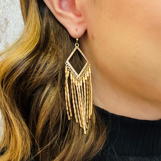 rhinestone fringe earrings, tassel drop earrings, lightweight statement earrings, sparkly earrings, gold fringe earrings, silver fringe earrings, rhinestone tassel earrings, evening jewelry, night out accessories, glam drop earrings, dressy earrings, special occasion jewelry, french wire dangle earrings, shimmer earrings, party earrings, trendy fringe earrings, elegant rhinestone jewelry, gold and silver earrings, statement drop earrings, sparkly tassel earrings