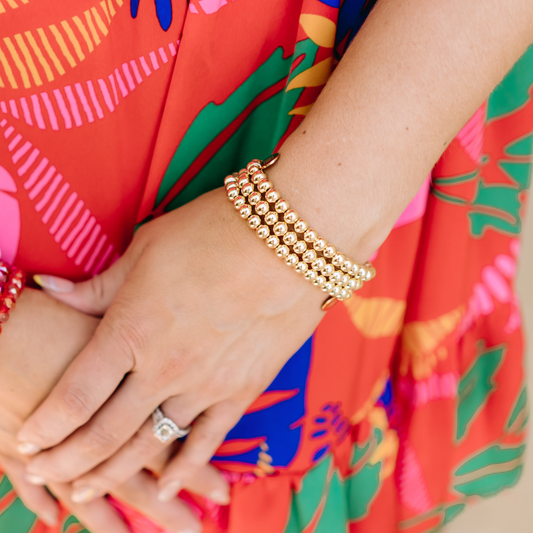 beaded bracelet, gold bead bracelet, gold beaded bracelet, bracelet, stackable bracelet