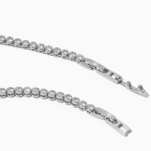 hypoallergenic, silver tennis necklace, silver tennis choker, tennis choker, tennis necklace, water resistant jewelry water proof jewelry, silver necklace, diamond necklace, cubic zirconia crystals, tarnish free jewelry, rust resistant jewelry, gift for mom, gift for wife, gift for teen, gift for tween, christmas gift, stocking stuffer, small gift