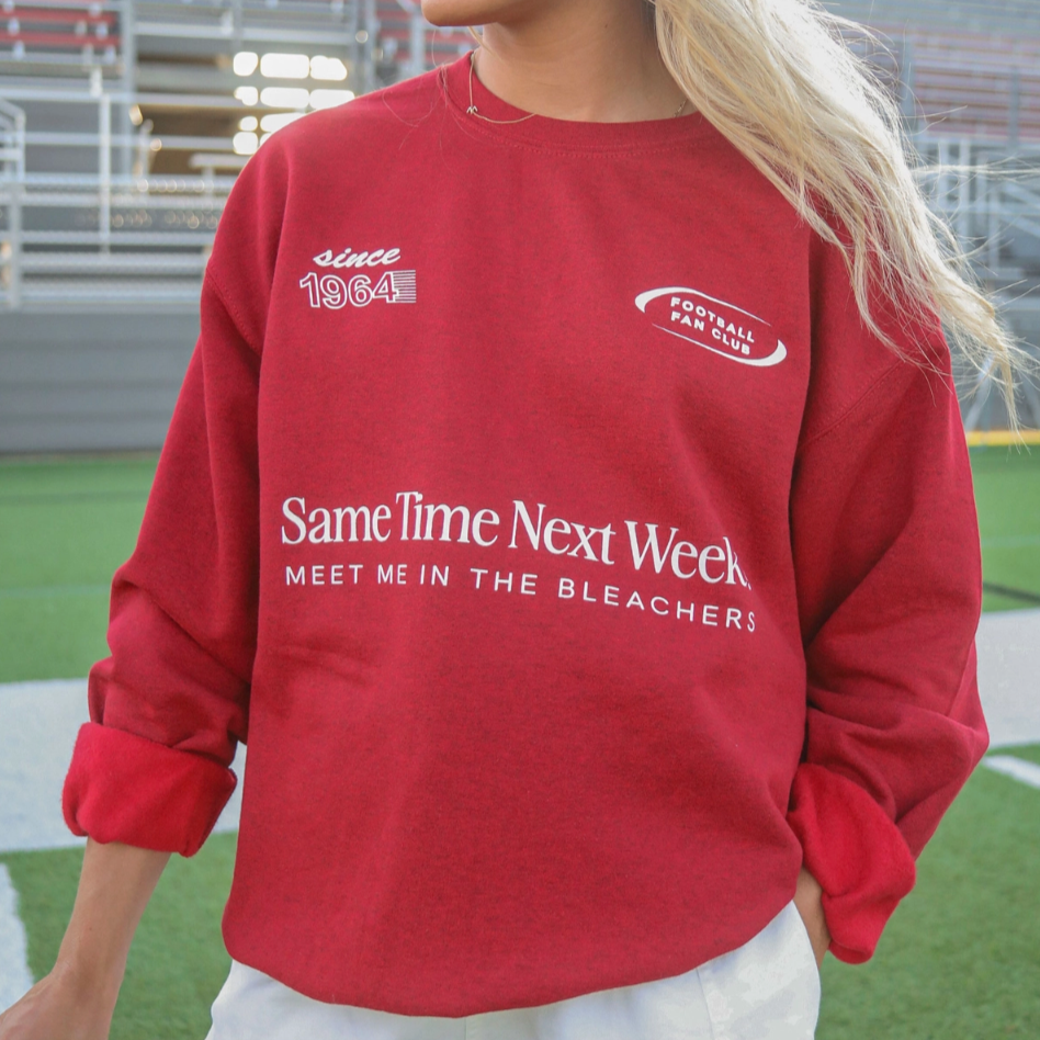 Meet Me in the Bleachers Red Sweatshirt - FINAL SALE