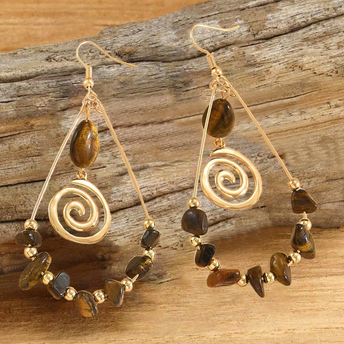 The Golden Canyon Stone Teardrop Earrings