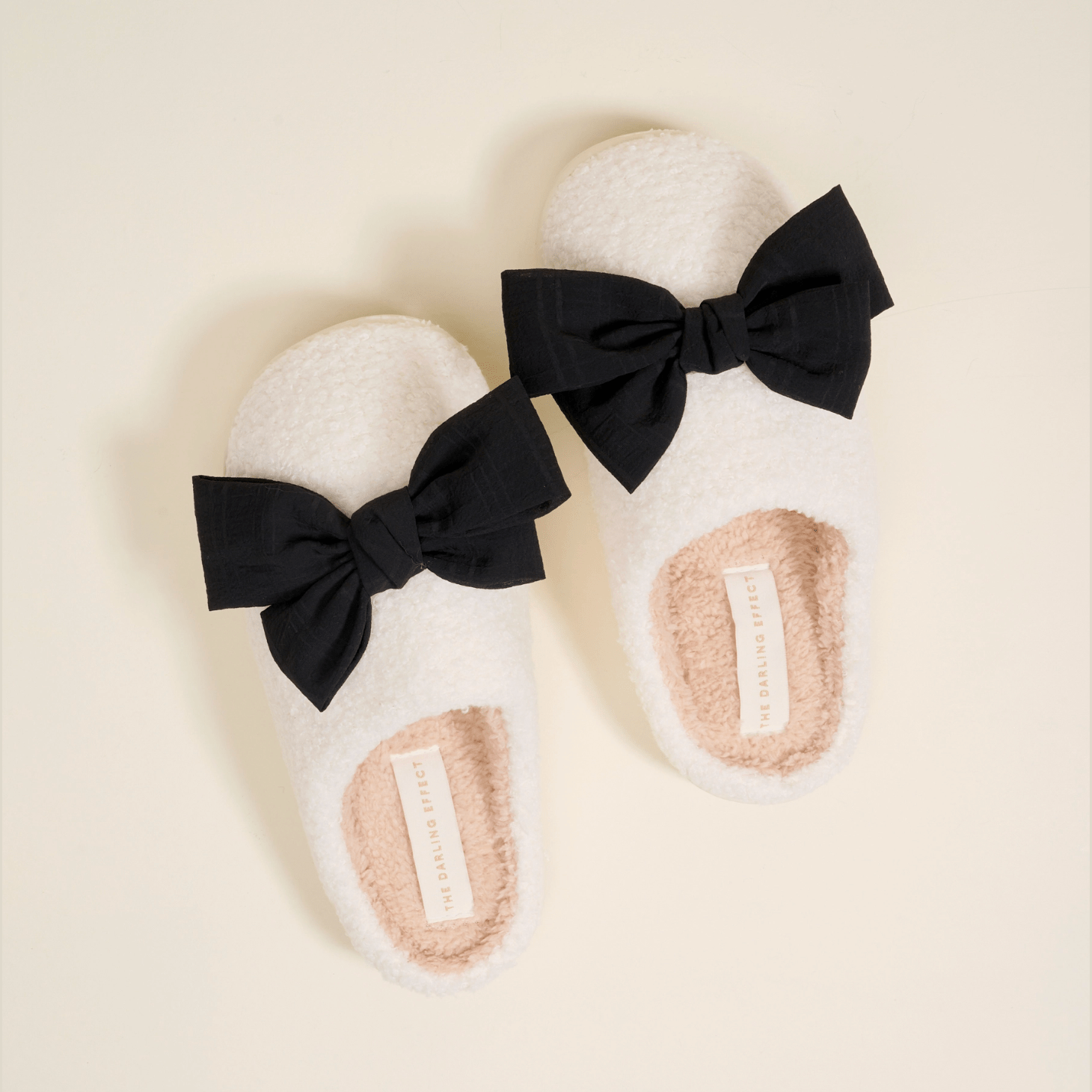 Darling Steps Bow Fuzzy Slippers
