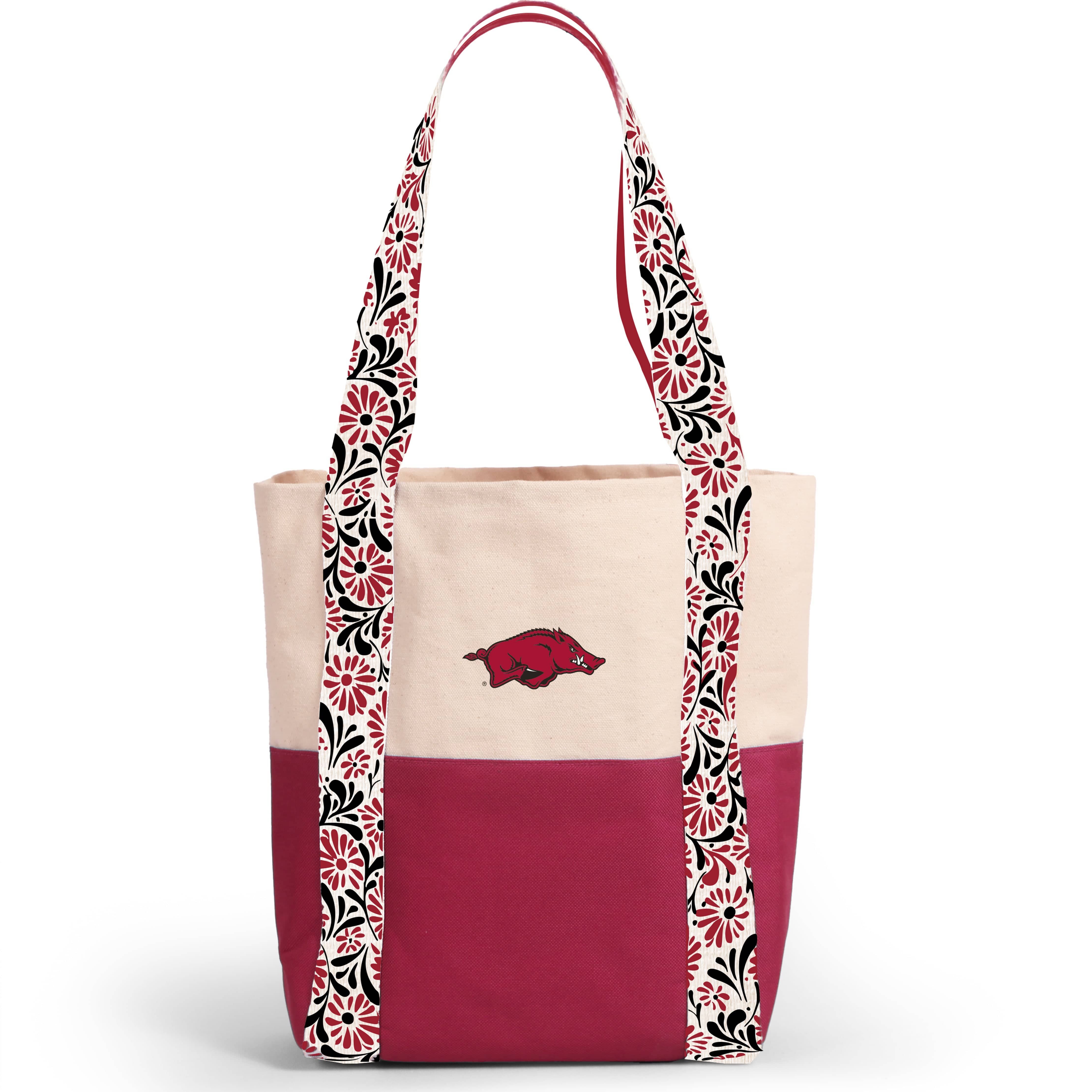 Razorback Rally Canvas Mini Tote with Floral Straps
