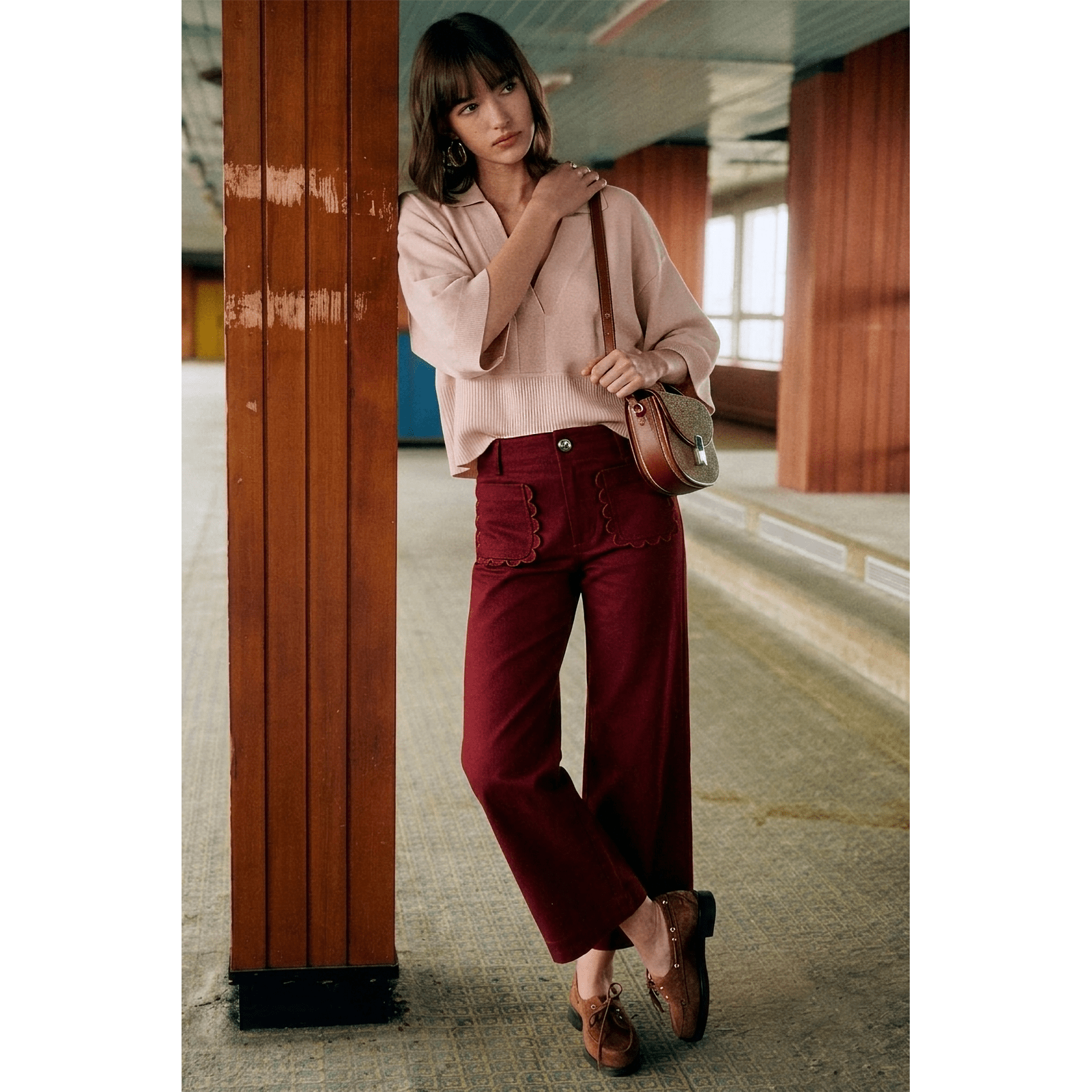 The Camille Scalloped Wide Leg Pants