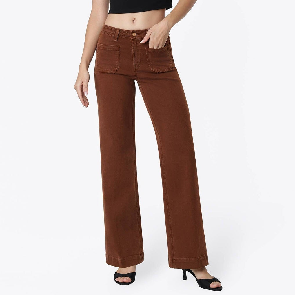 The Mahogany Kiss Patch Pocket Trouser Wide Jeans