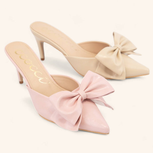 Pink Bow Detailed Heels, Pink Bow Detailed Heels McKinney Texas, Pink Bow Detailed Heels Karadise, Pink Bow Detailed Heels Karadise Boutique, Pink Bow Detailed Heels Formal Heels, Wedding Guest Heels.
