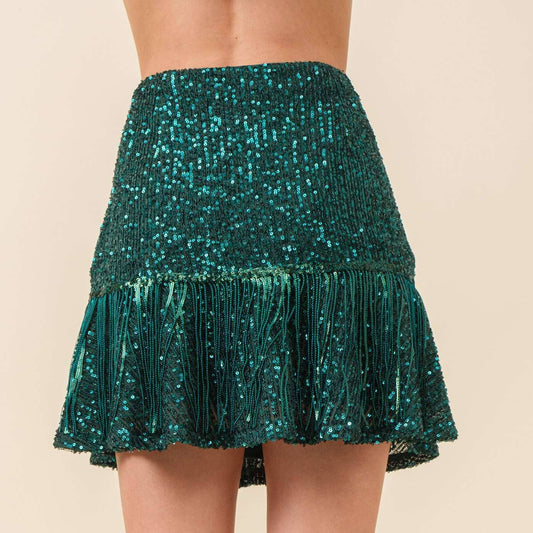 sequin mini skirt, ruffle sequin skirt, high waisted sequin skirt, beaded fringe skirt, holiday party skirt, silver sequin skirt, red sequin skirt, green sequin skirt, sparkly mini skirt, sequin ruffle hem skirt, concert outfit skirt, festive mini skirt, holiday sequin outfit, christmas party skirt, new year’s eve skirt, sequin skirt with fringe, flare hem mini skirt, statement party skirt, high rise sparkle skirt, night out mini skirt, shimmering mini skirt, sequin skirt for women