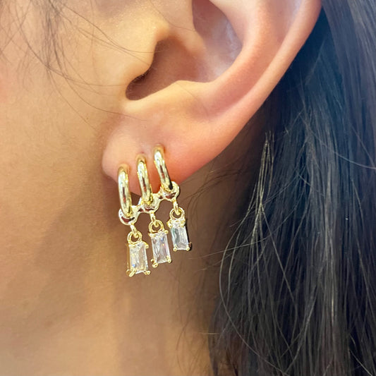 crawler earrings, simple earrings, layered earrings, gold earrings, gold crawler earrings, silver earrings, silver crawler earrings, rust free earrings, tarnish free earrings, rust free jewelry, tarnish free jewelry, BB lila jewelry, bb lila earrings, diamond earrings, small diamond hoops, small huggies, huggie earrings, huggies 