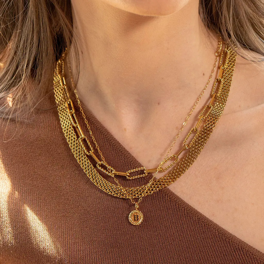 gold chain necklace, chain necklace, simple chain necklace, simple necklace, gold chain, brenda grands, brenda grands necklace, brenda grands chain necklace, hypoallergenic, nickel free, tarnish resistant, tarnish free, textured chain necklace, textured necklace, gift idea, gift for mom, gift for teen, gift for tween, gift for girl, gift for wife