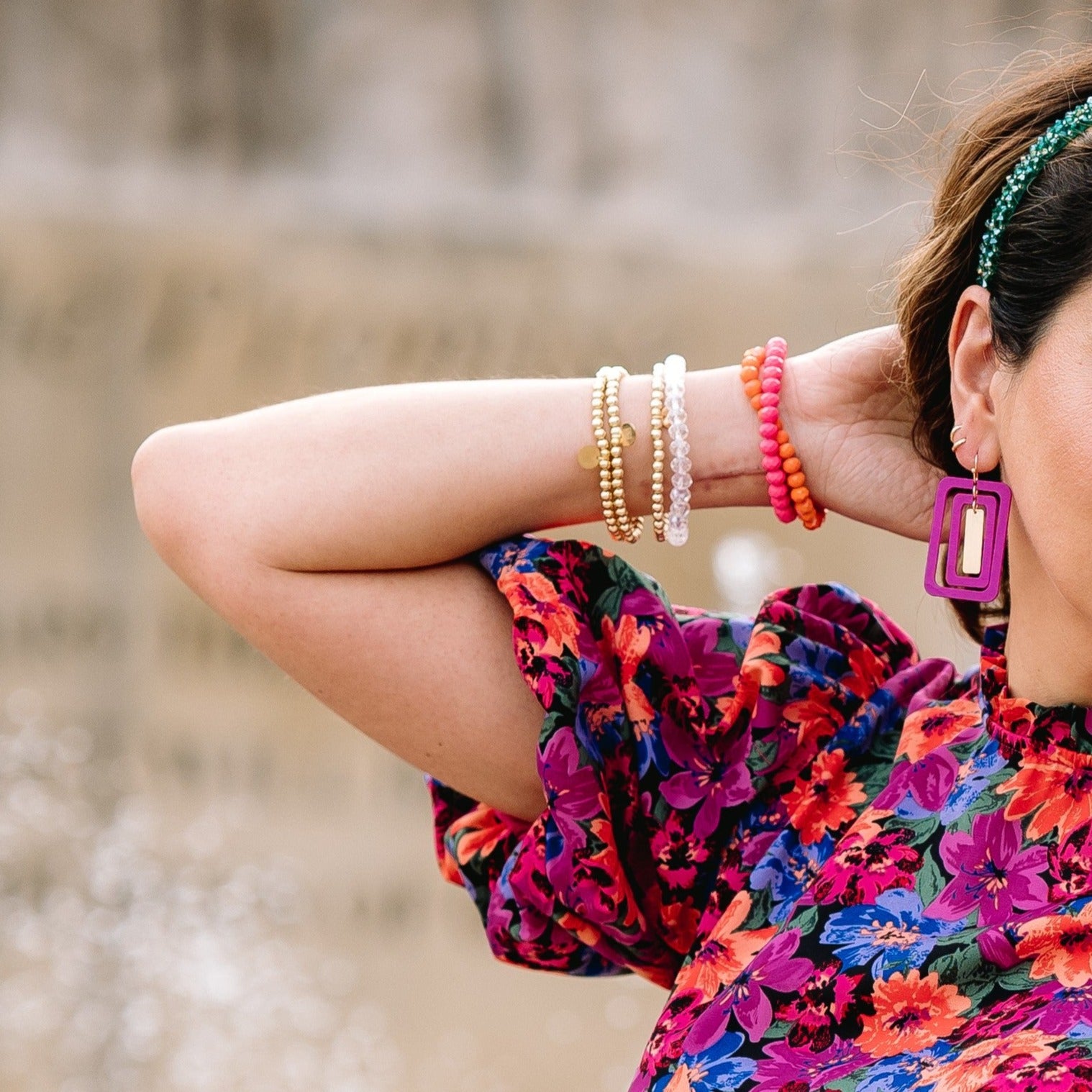 iridescent bracelets, iridescent bracelet set, bracelet set, bracelet stack, small gift, fun gift idea, cute gift idea, bead bracelets, beaded bracelet set, beaded bracelets, elastic beaded bracelets, colorful bracelets, colorful beaded bracelets