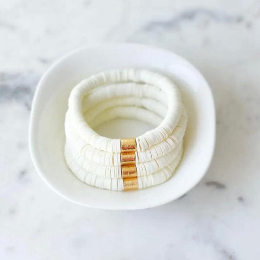 All The Neutrals Large Disc Bracelet Set - Karadise Boutique