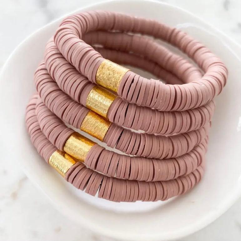 All The Neutrals Large Disc Bracelet Set - Karadise Boutique