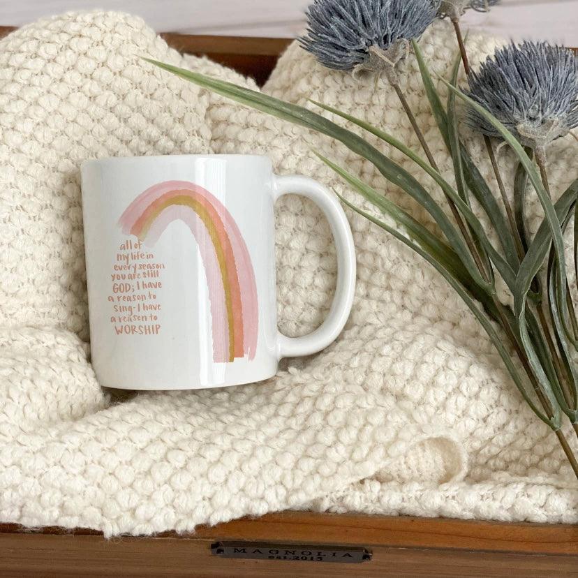 Full of Faith Pastel Rainbow Mug - Karadise Boutique