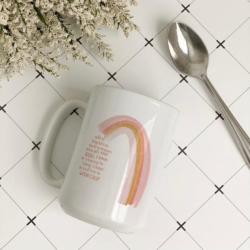 Full of Faith Pastel Rainbow Mug - Karadise Boutique
