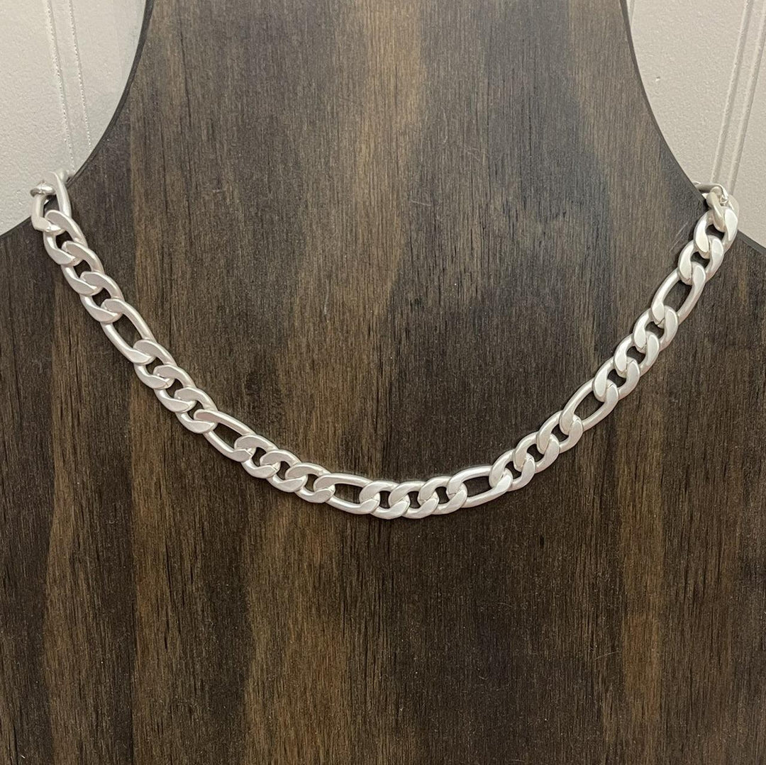 More Than Matte Silver Chain Necklace